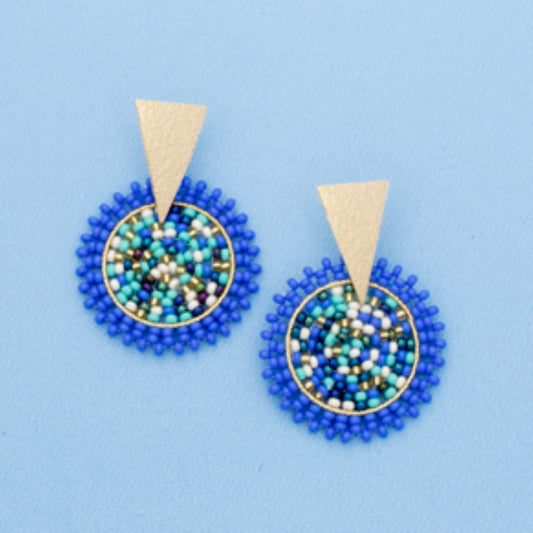 Handmade beaded explosion earrings