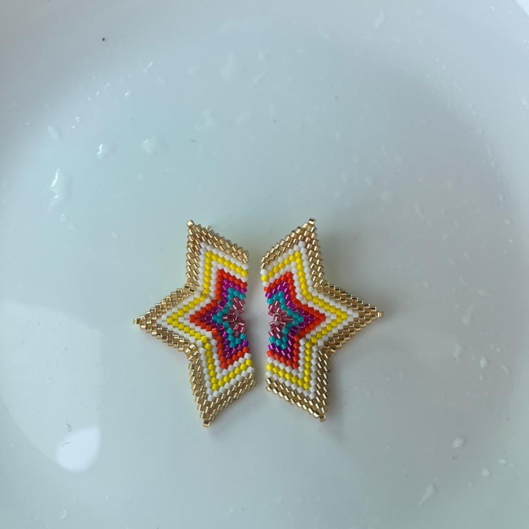 Handmade beaded Miyuki Stars Earrings