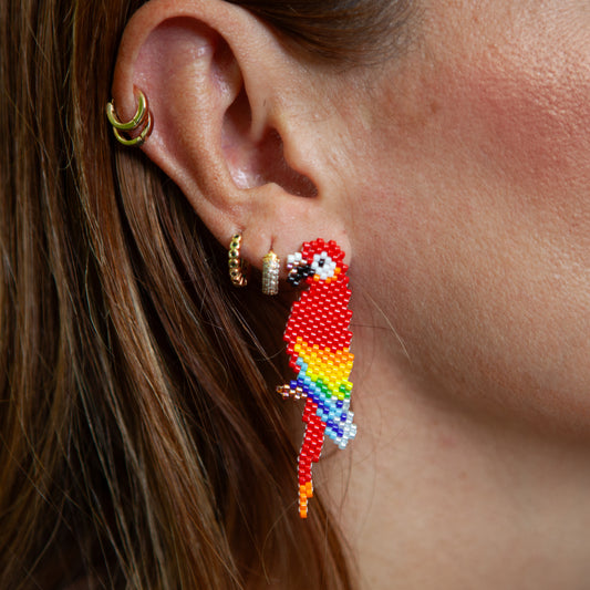 Handmade Miyuki Guacamaya Earrings