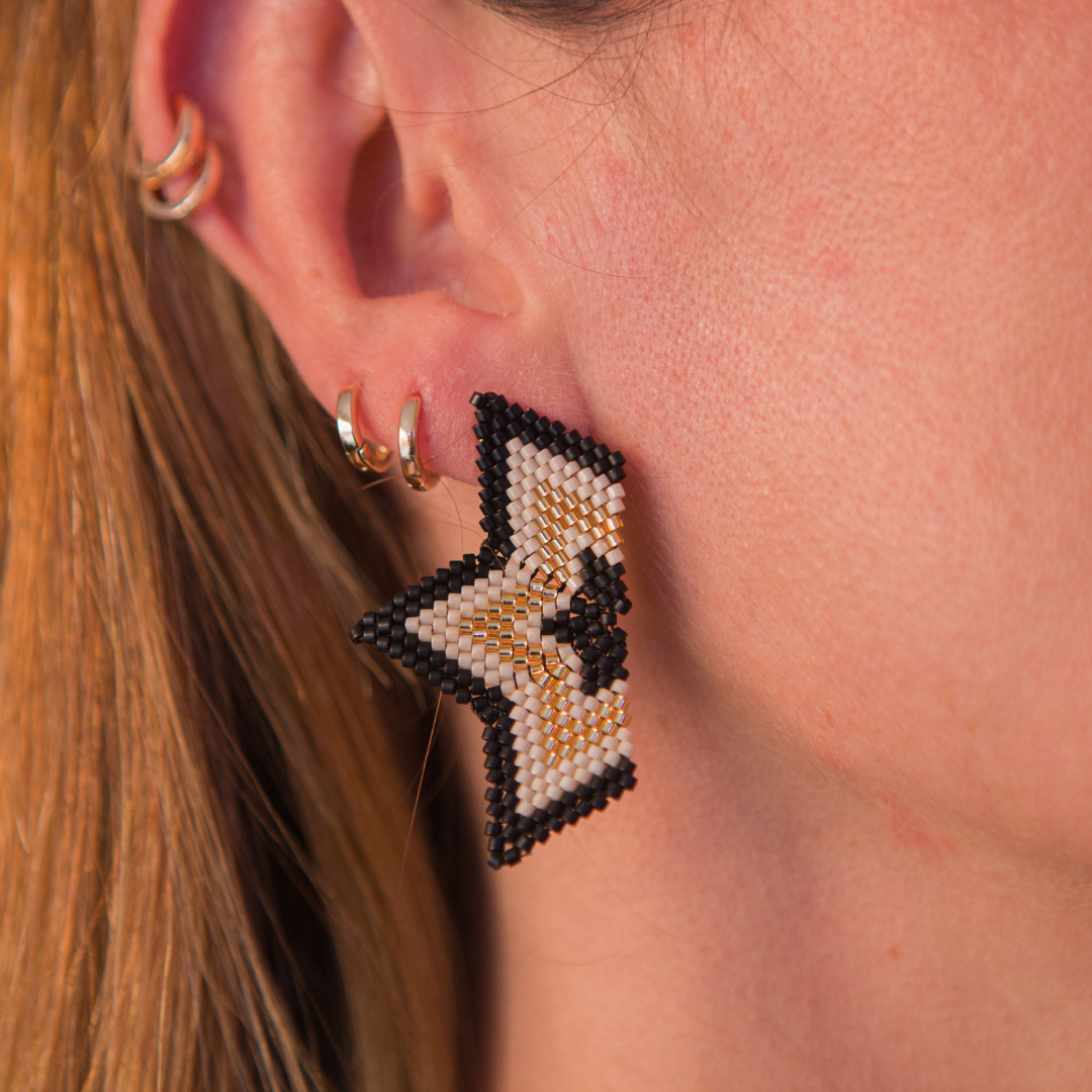 Handmade beaded Miyuki Stars Earrings