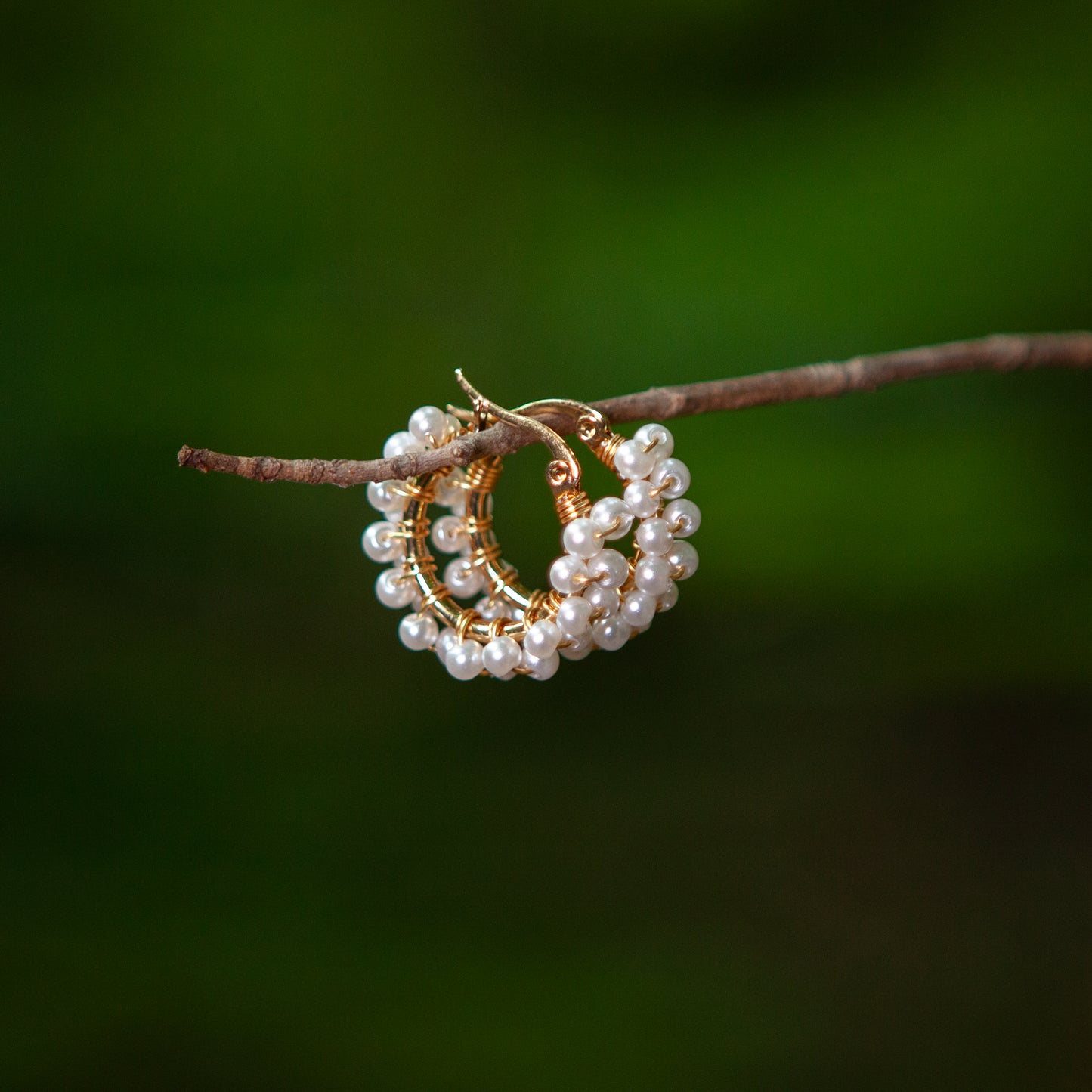 Handmade Beads Mini Hoops Earrings