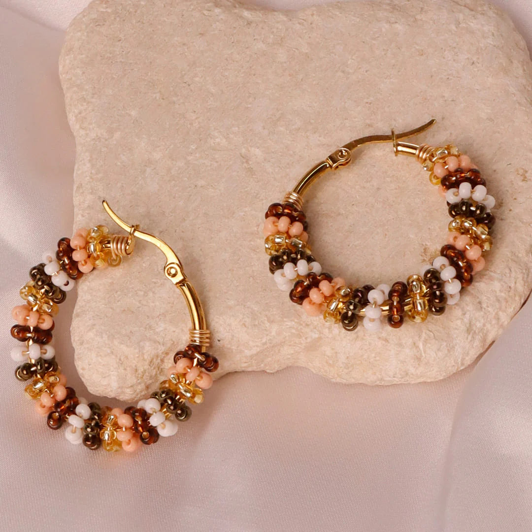 Handmade Beads Mini Hoops Earrings